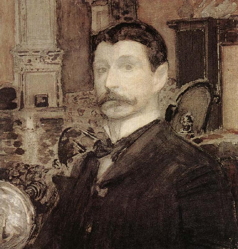 Self-Portrait with a shell, Mikhail Vrubel